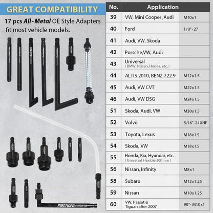 Patented 10L Automatic Transmission Fluid Pump ATF Refill System Dispenser Extractor with 21 Pcs ATF Filler Adapters&Refilling Funnel + Drainer and Refill Kit
