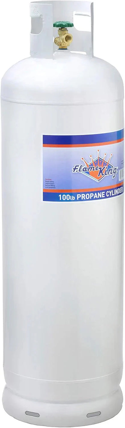 Steel Propane Tank Cylinder with POL Valve and Collar, Great for Mixed Heating Systems, Home fireplaces, Dryers and Grills-Flame King