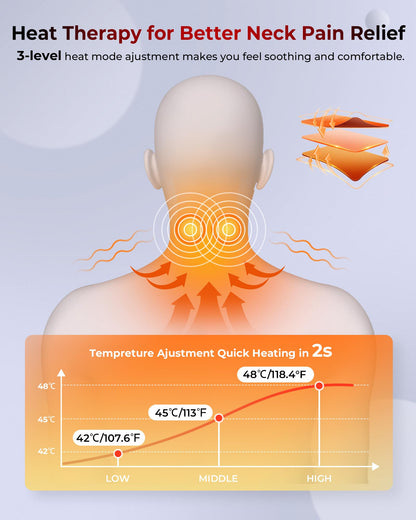 FLIKEZE Heated Neck Stretcher with Red Light Therapy