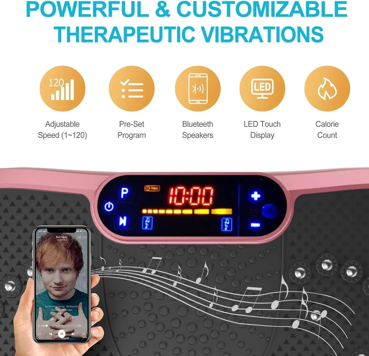 Vibration Plate Fitness Platform Exercise Machine Vibrating Lymphatic Drainage Shaking Full Body Shaker Workout Vibrate Stand Shake Board Sport Gym for Weight Loss Fat Burner for Women Men
