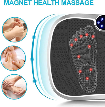 Vibration Plate Fitness Platform Exercise Machine Vibrating Lymphatic Drainage Shaking Full Body Shaker Workout Vibrate Stand Shake Board Sport Gym for Weight Loss Fat Burner for Women Men