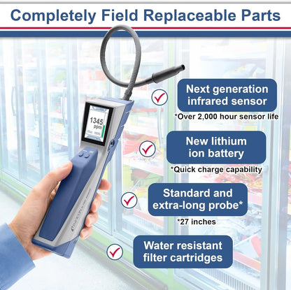 Refrigerant Leak Detector and Portable Monitor, Model: 724-202-G1,Off-White