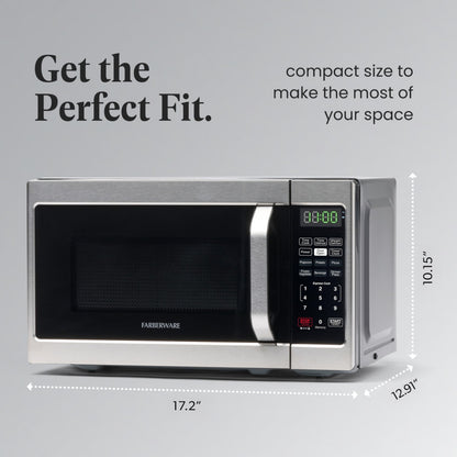 FARBERWARE 0.7 Cu. Ft. Microwave Oven – 700W, Auto Cook, Stainless