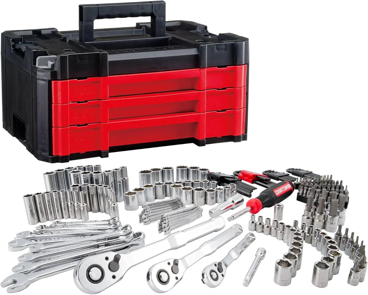 Craftsman 262-Piece Mechanic Tool Set, Master Socket Set with 3-Drawer VERSASTACK Tool Box, SAE/Metric Set (CMMT45309)