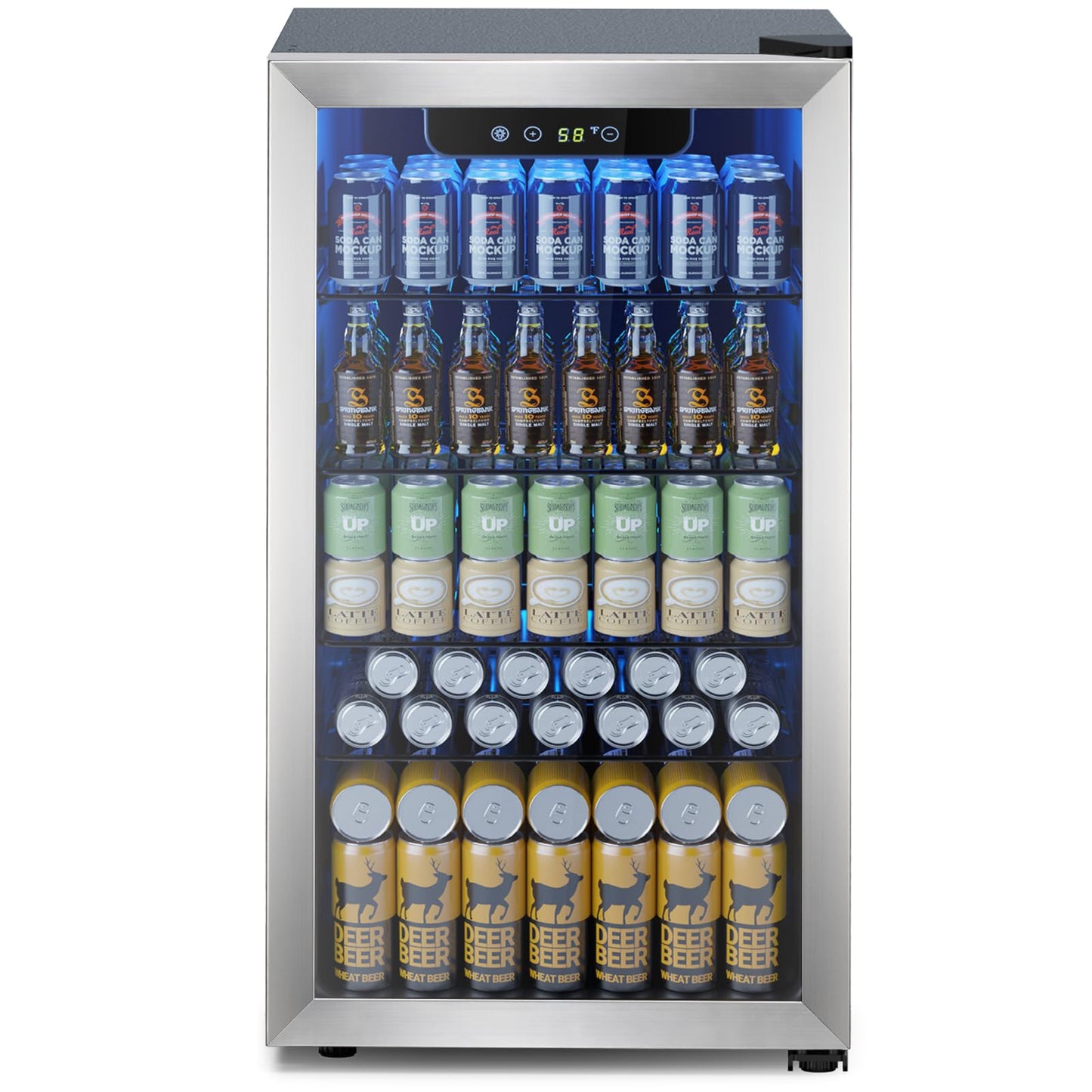 ELECTACTIC Mini Fridge 130 Can Beverage Cooler with Temp Control