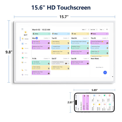 FLYEVFISH Digital Calendar 15.6 Inch Interactive Wall Planner