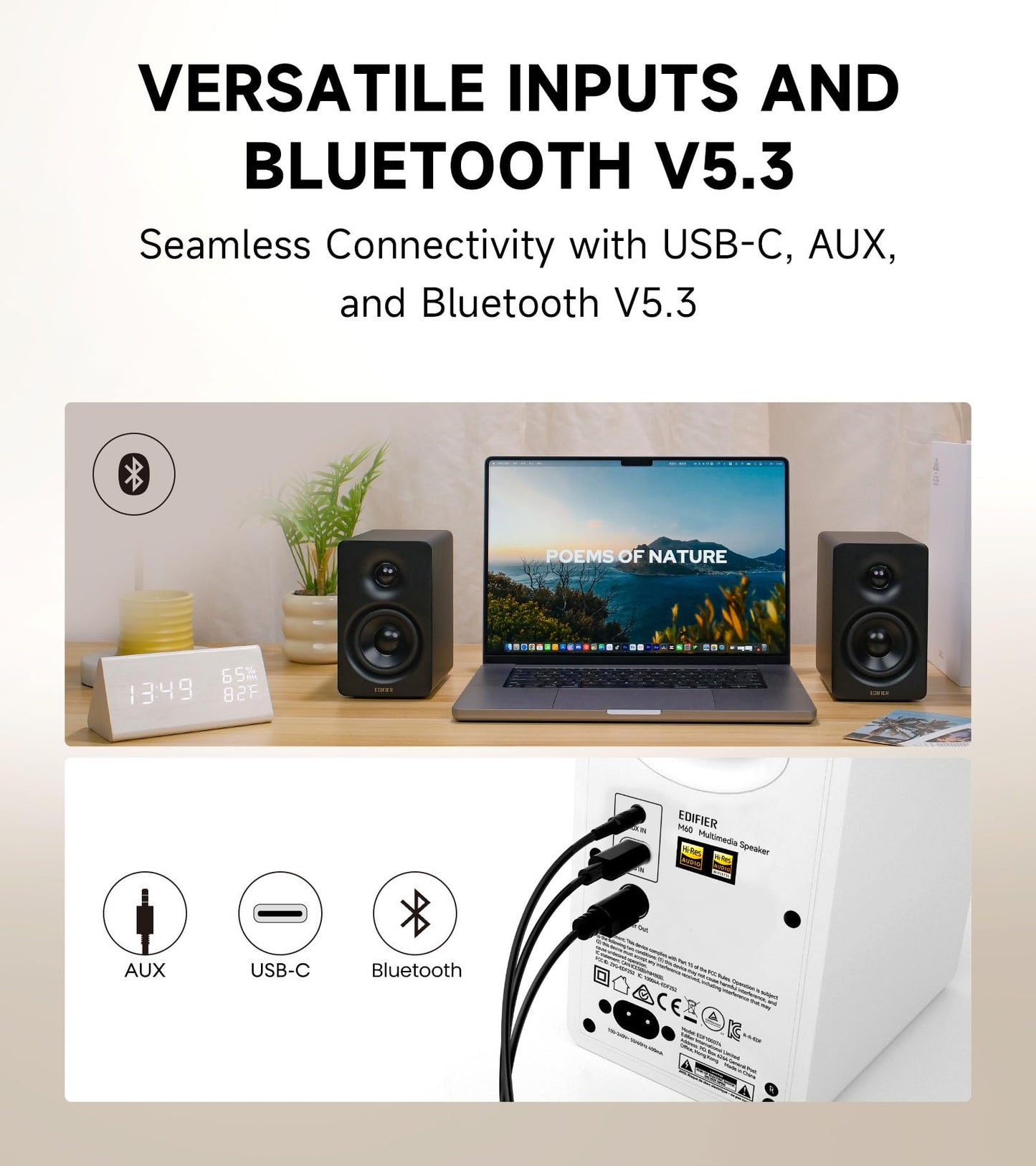 EDIFIER M60 Bluetooth Multimedia Speaker with Hi-Res Audio