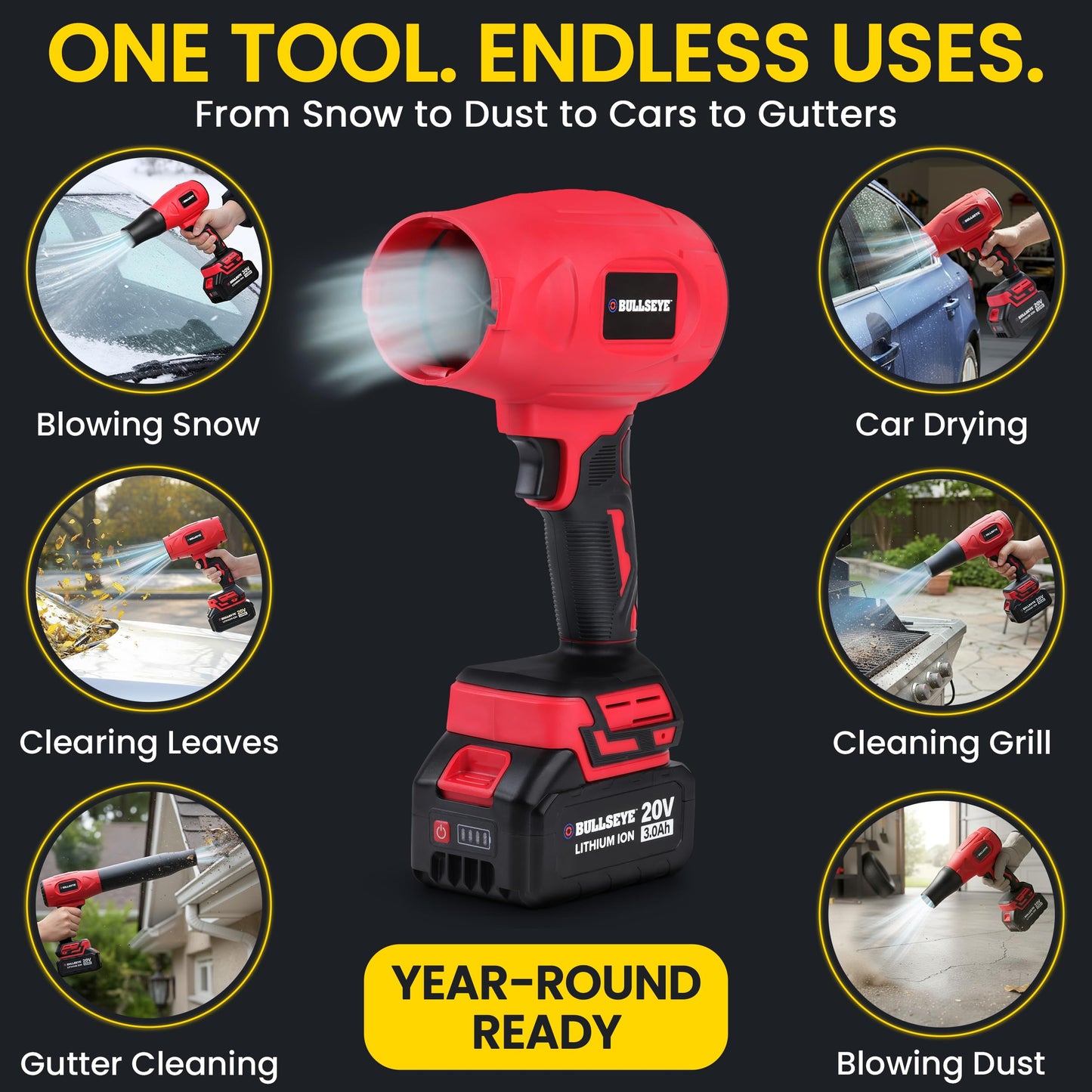 EMSON Bullseye Blower – Cordless Handheld Leaf Blower
