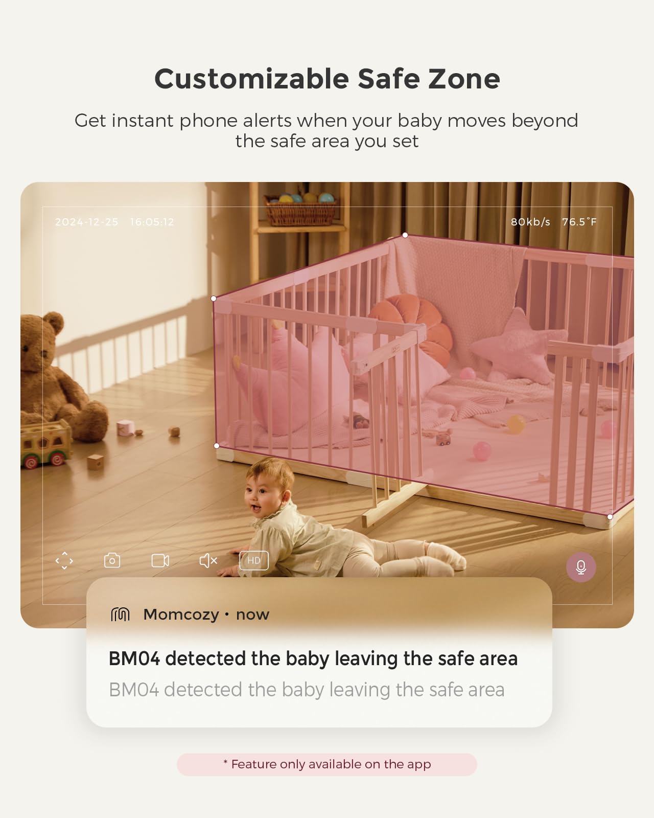 MOMCOZY Smart WiFi Baby Monitor with 1080P Camera & Audio