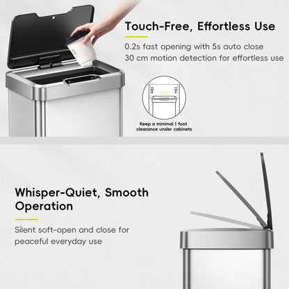 EKO Mirage-T Touchless Motion Sensor Trash Can 50L