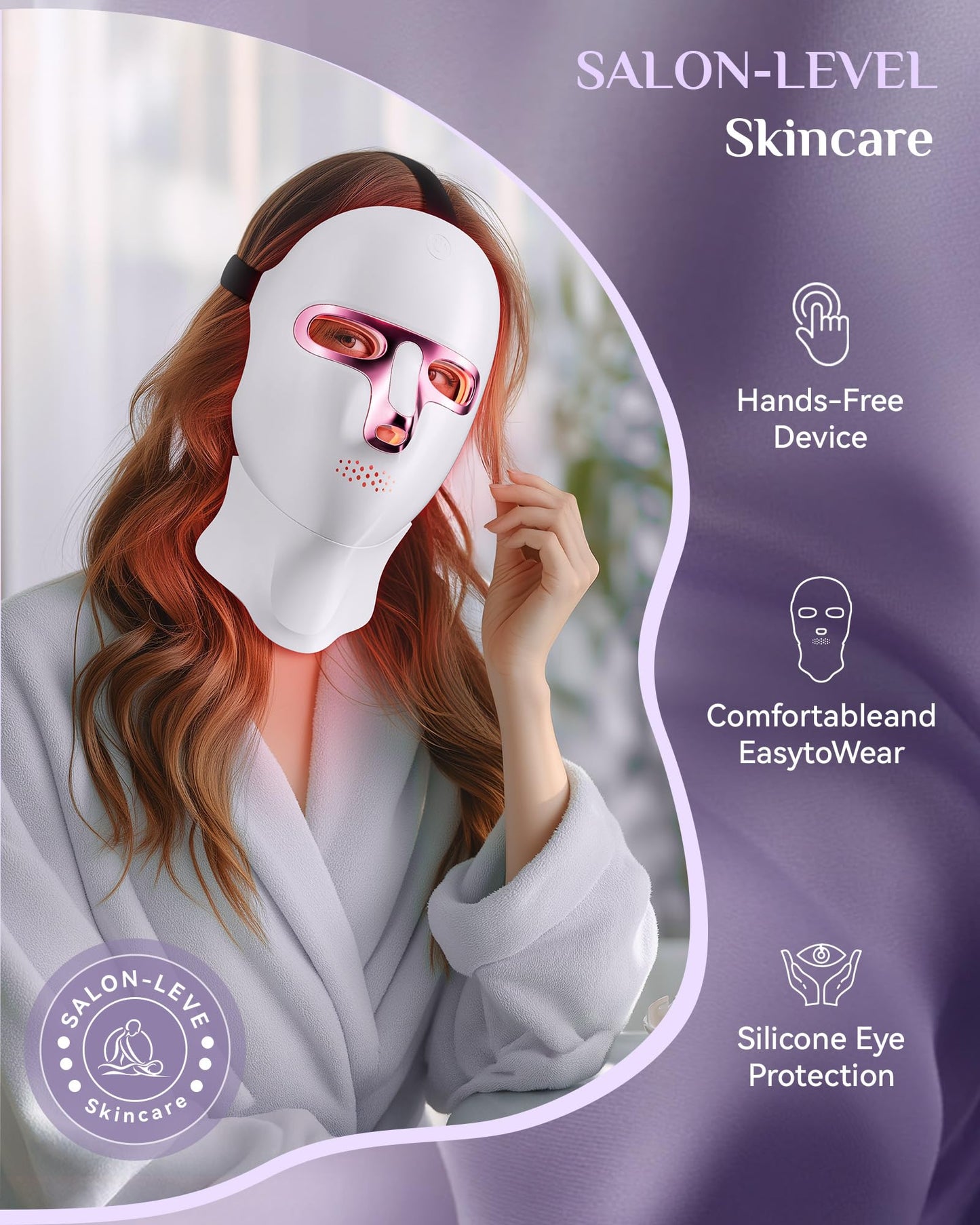 FOLOKE Red Light Therapy LED Face Mask - Cordless & USB C