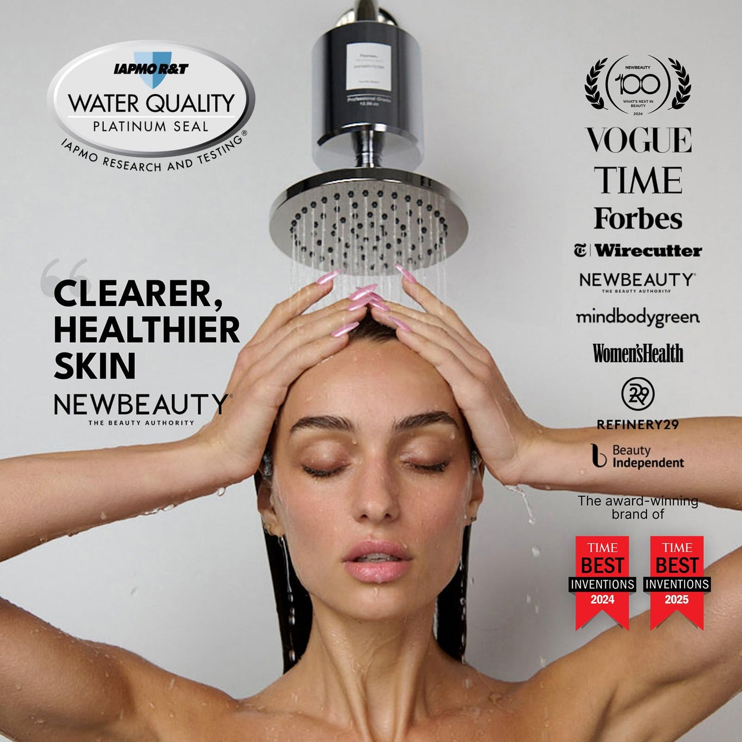 FILTERBABY Titanium Shower Filter Pro - NSF 177 Certified, Reduces Chlorine and Lead
