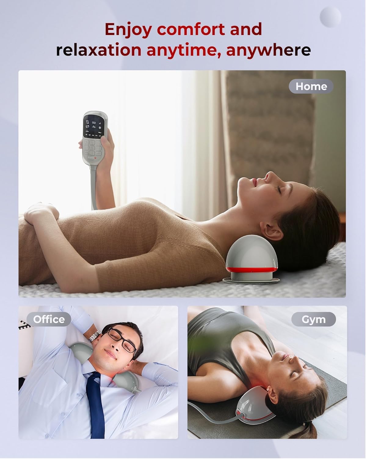 FLIKEZE Heated Neck Stretcher with Red Light Therapy