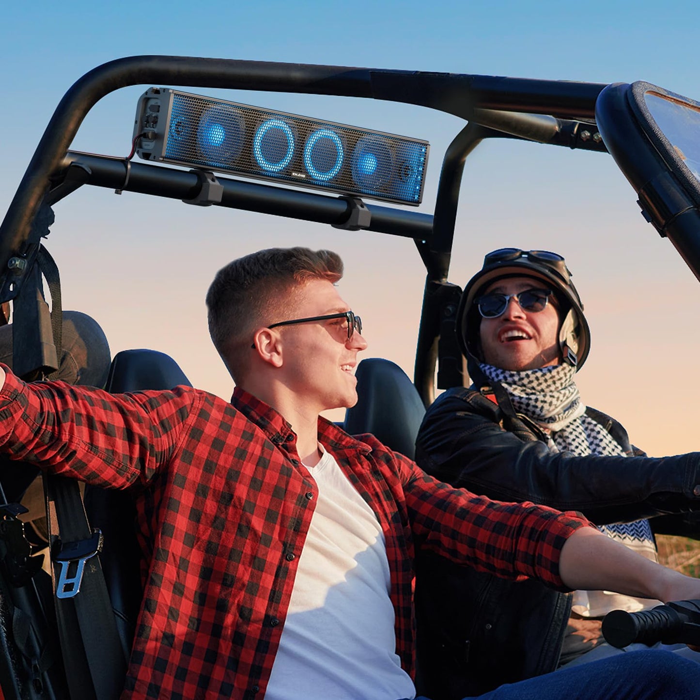 EHAHO 25 Inch UTV Sound Bar with Bluetooth & RGB Lighting