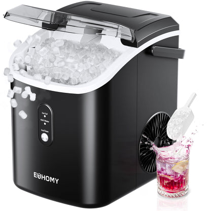 EUHOMY Nugget Ice Maker Countertop - 34lbs Per Day, Portable