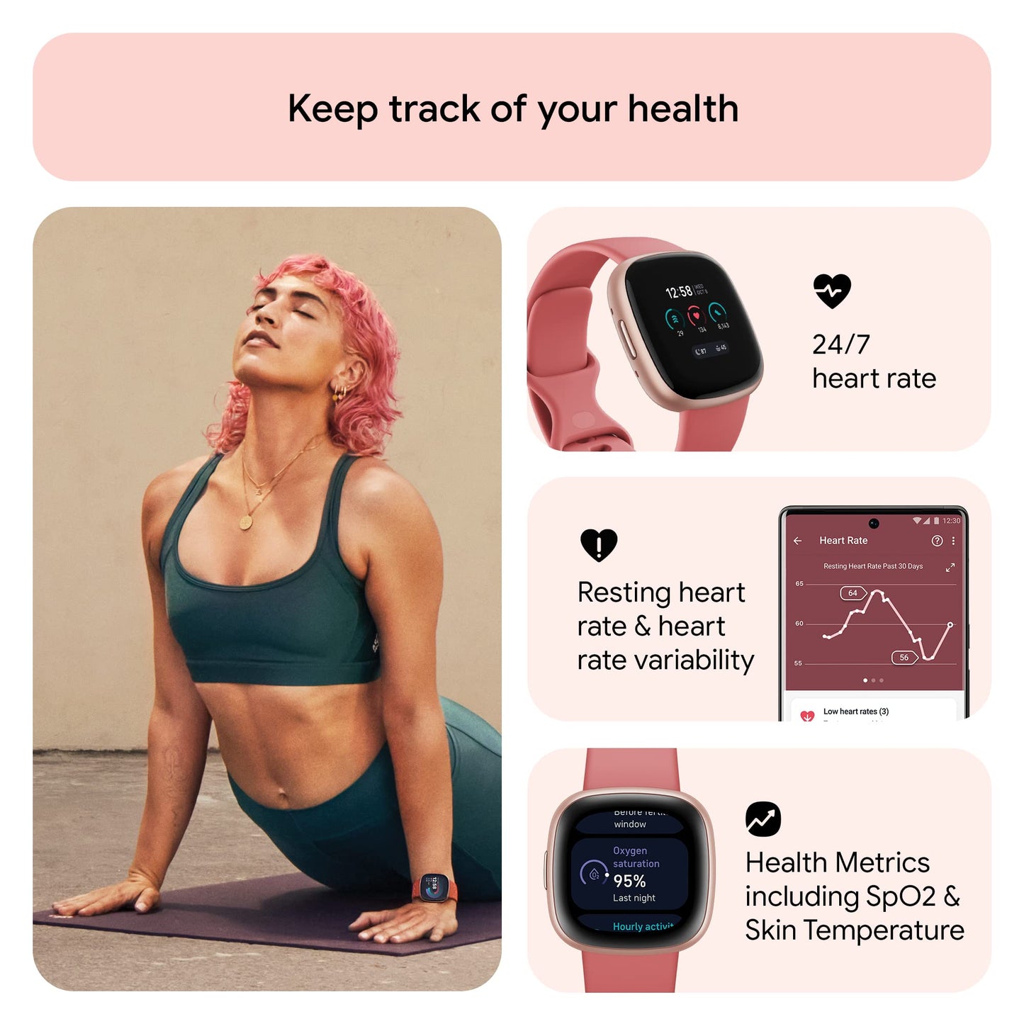 FITBIT Versa 4 Fitness Smartwatch with Heart Rate & GPS